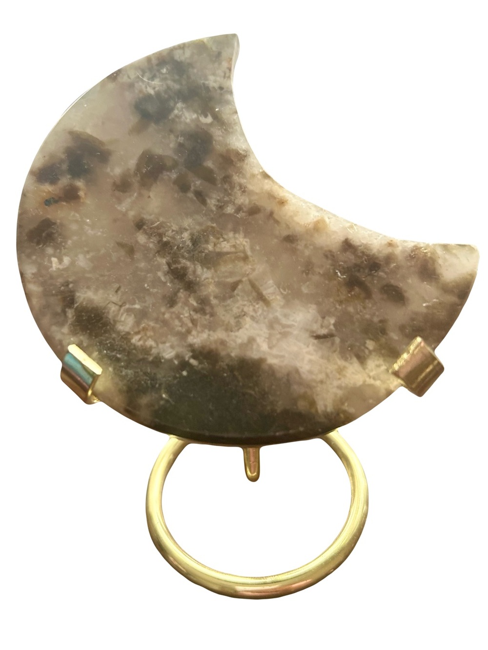 Yellow Mica Moon Carving